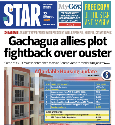 News Brief: Gachagua allies plot fightback over ouster