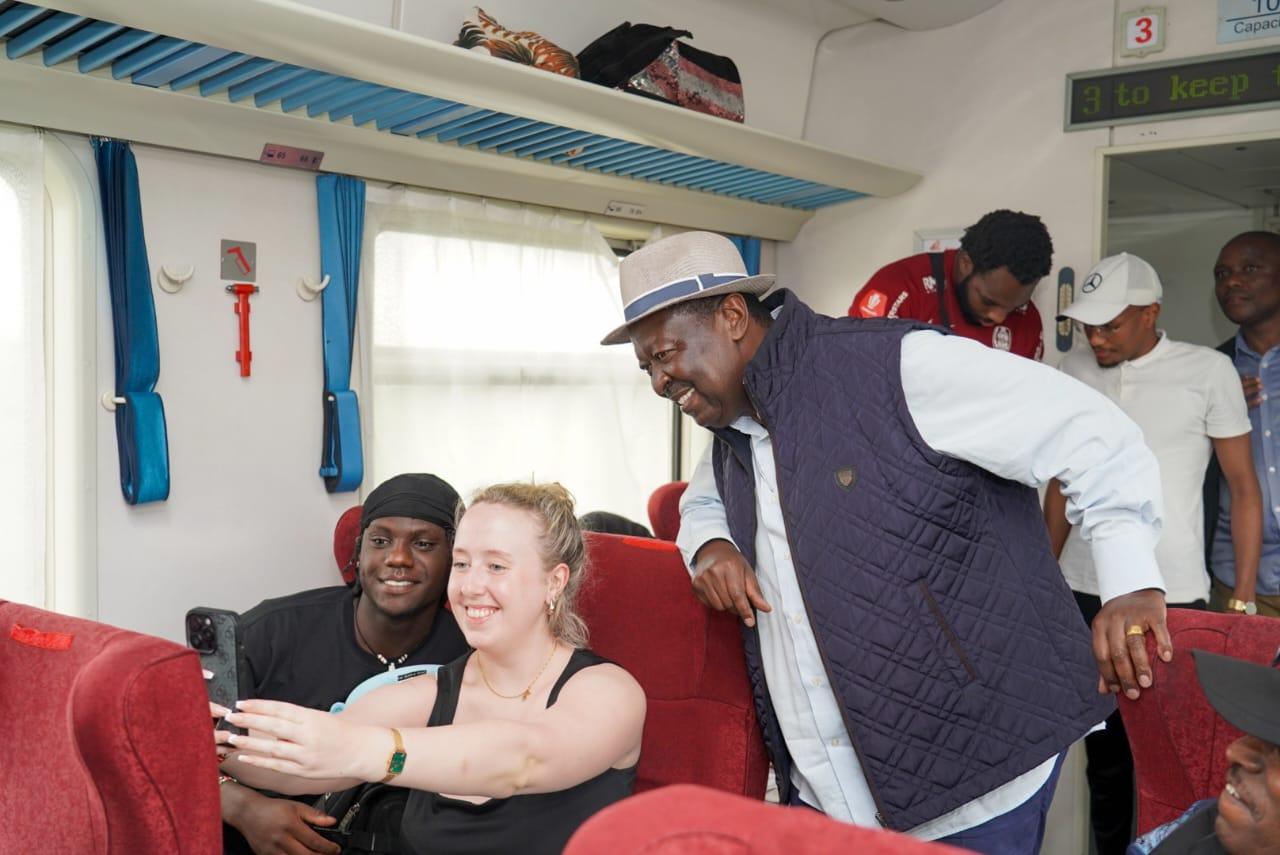 [PHOTOS] Mudavadi mingles with Kenyans, tourists on SGR ride