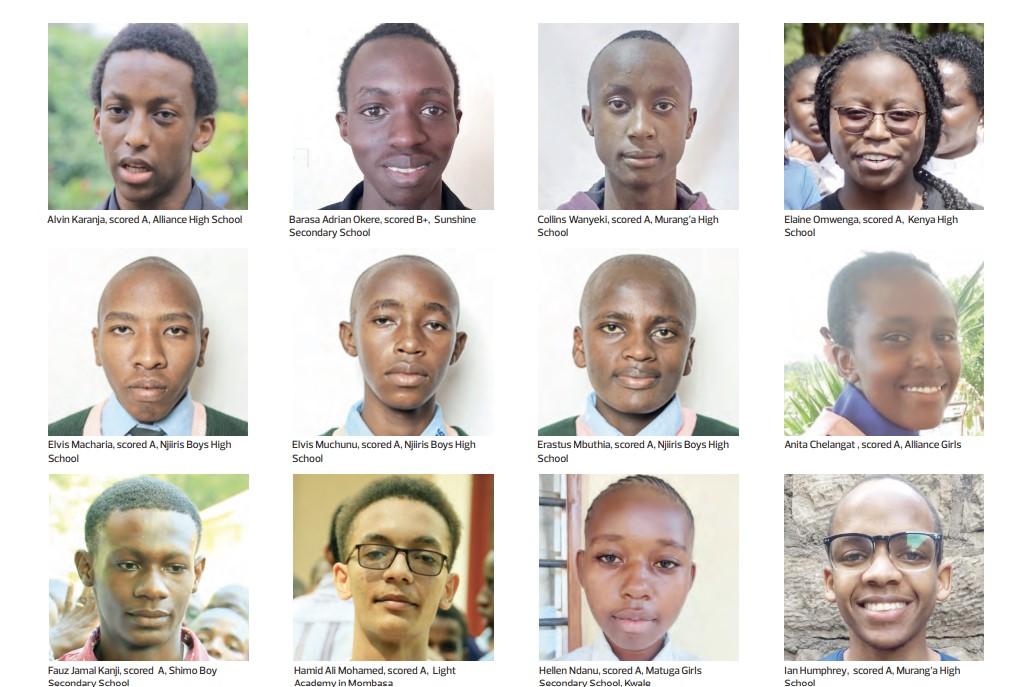 Faces of some top 2024 KCSE performers