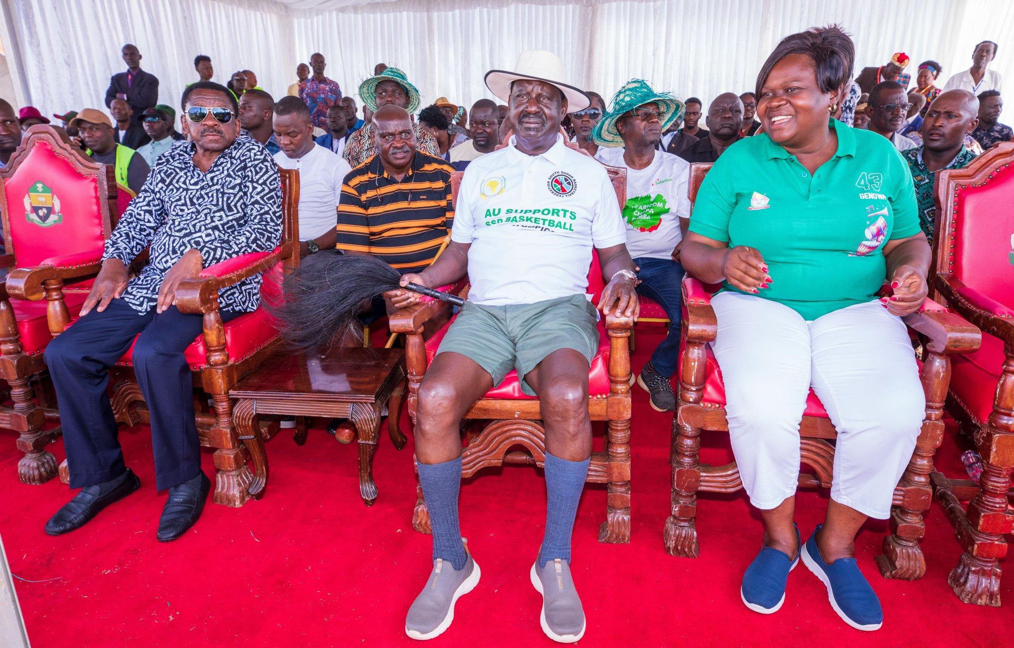 [PHOTOS] Raila rocks shorts on day 2 of Piny Luo Cultural Festival