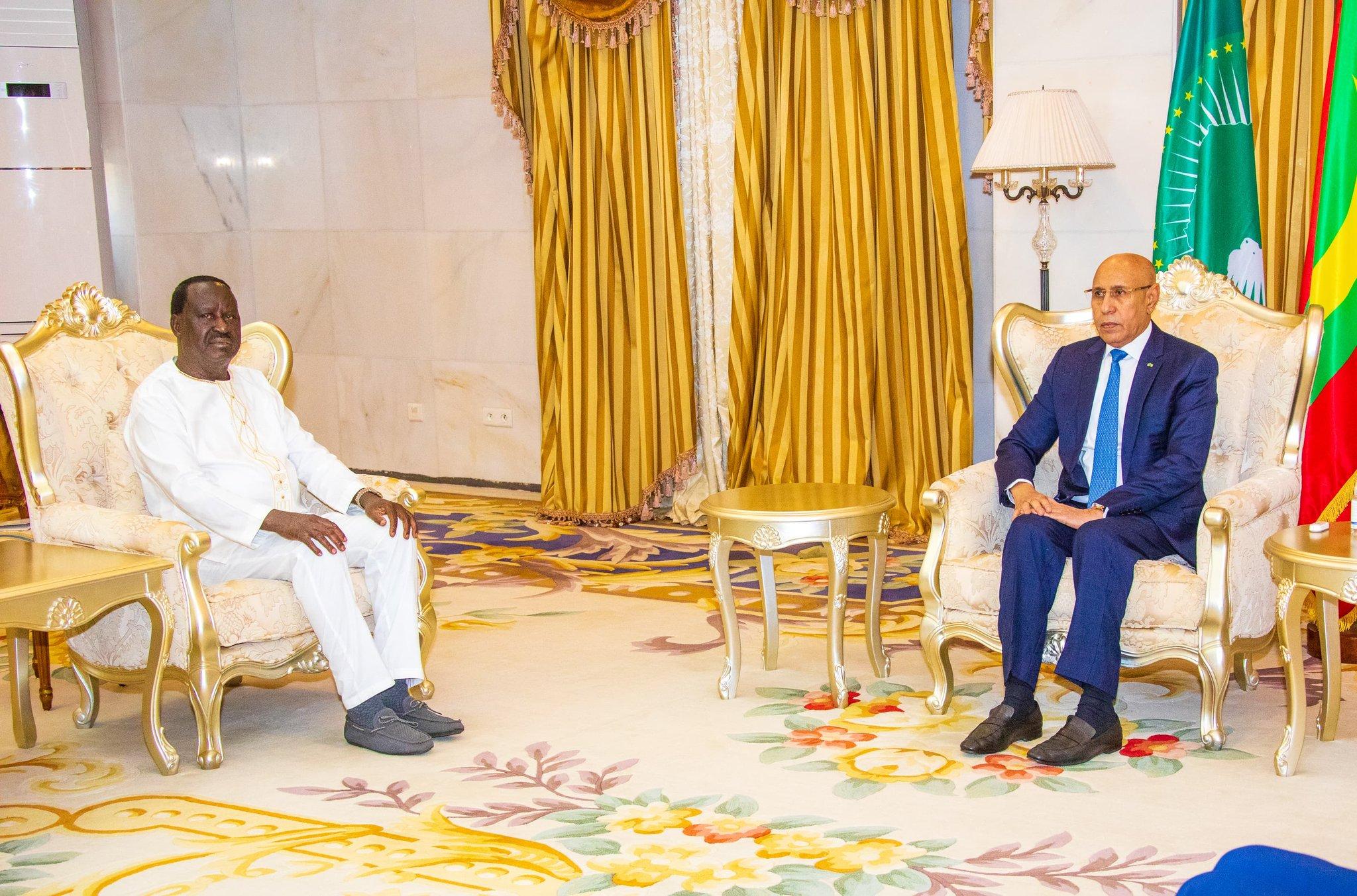 AUC bid:  AU chair Ghazouani hosts Raila in Mauritania