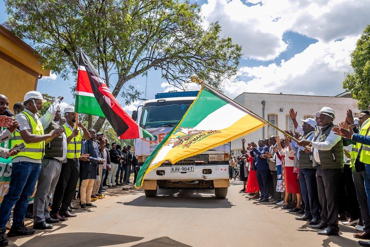 REREC, Governor Bii flag off electrification materials for Uasin Gishu