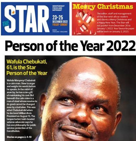 Why Chebukati was Star Person of the Year in 2022