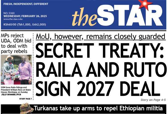 News Brief: Secret treaty: Raila, Ruto sign 2027 deal