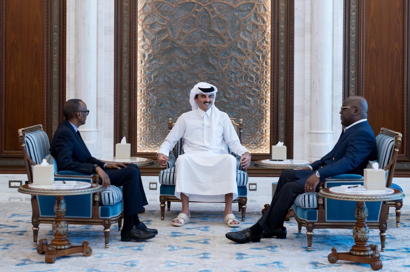 AUC chair lauds Kagame, Tshisekedi for Qatar talks