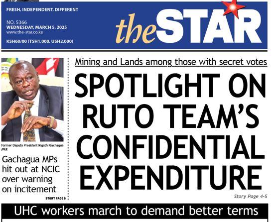 BRIEF: Spotlight on Ruto's team confidential spending