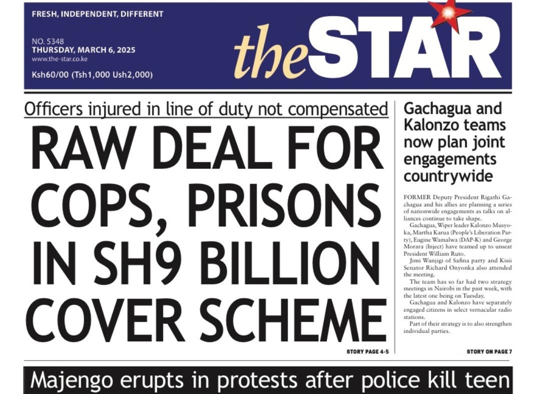 News Brief: Raw deal for cops in Sh9bn cover scheme