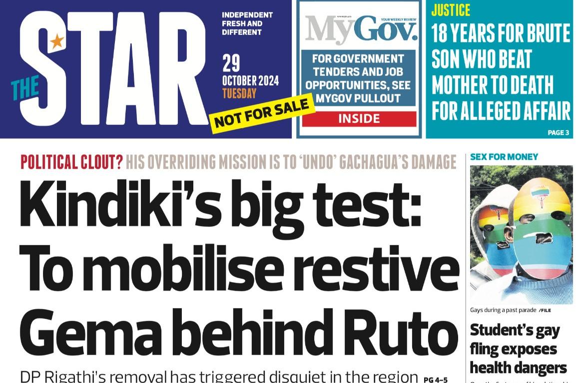 News Brief: Kindiki big test to mobilise Gema behind Ruto